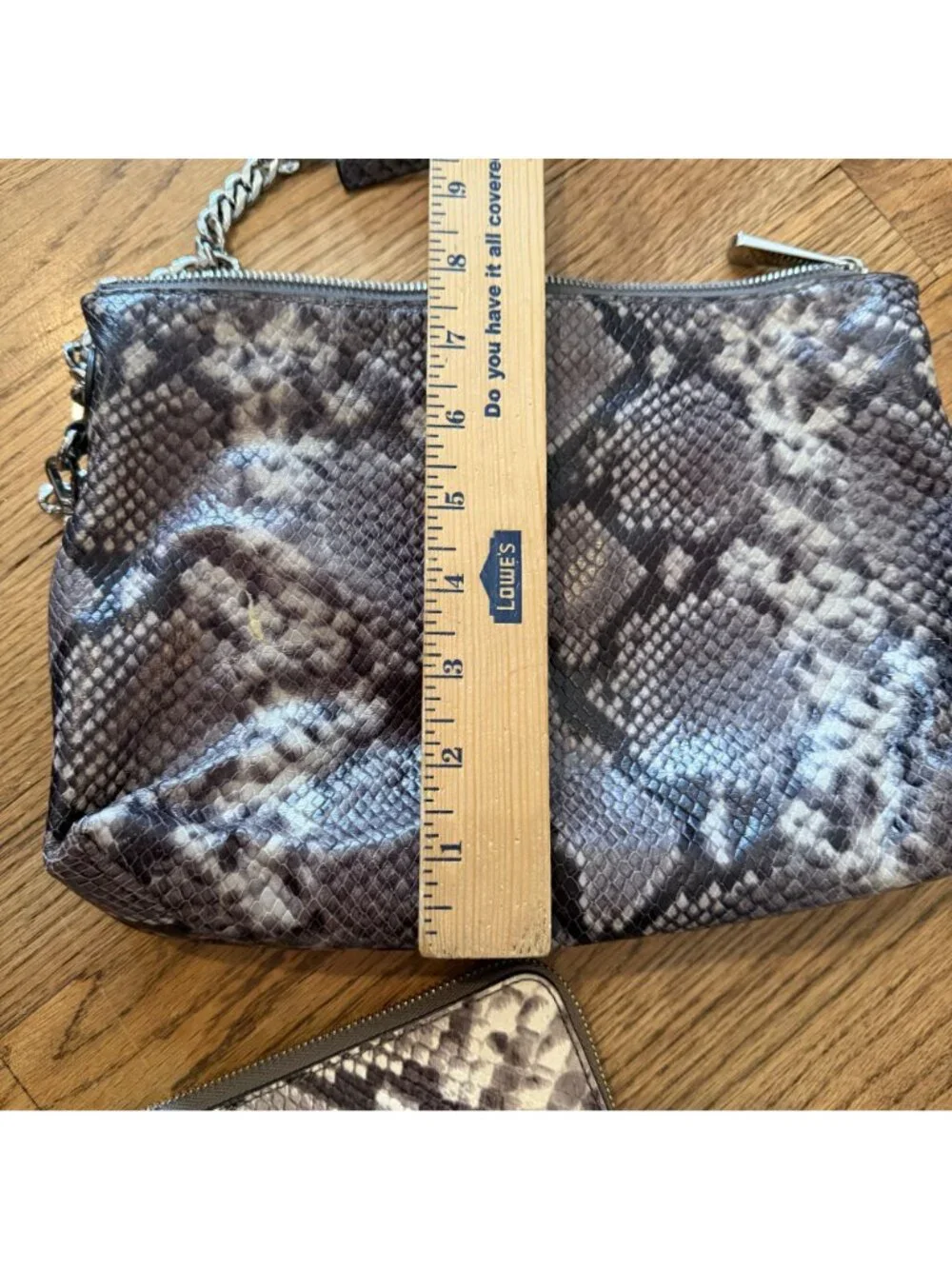 Michael Kors Womens Cross Body Snake Print Purse and Matching Wallet
